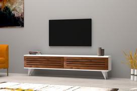 40 tv stovas - TV staliukas Kalune Design Hill, rudas/baltas - 3 nuotrauka