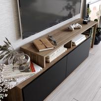 graikiniai riesutai - TV staliukas Kalune Design Nexera, rudas/juodas - 4 nuotrauka
