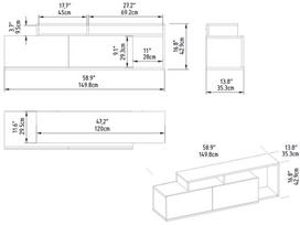 graikiniai riesutai - TV staliukas Kalune Design Nexera, rudas/juodas - 5 nuotrauka