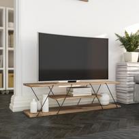 stalas 120 x 60 - TV staliukas Canaz, rudas/juodas - 3 nuotrauka