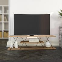 stalas 120 x 60 - TV staliukas Canaz, rudas/juodas - 4 nuotrauka