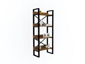 ruda knygu lentyna - Pastatoma lentyna Kalune Design Adisa, juoda/tamsiai ruda - 2 nuotrauka