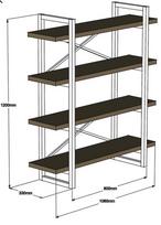 juoda knygu lentyna - Pastatoma lentyna Kalune Design Makro, ruda/juoda - 4 nuotrauka