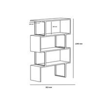 ruda knygu lentyna - Pastatoma lentyna Kalune Design Adriana, šviesiai ruda/juoda - 3 nuotrauka