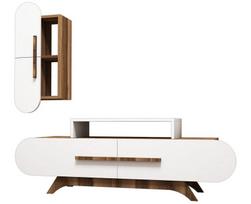 Kalune Design TV vienetas Rose S - Walnut, Baltas