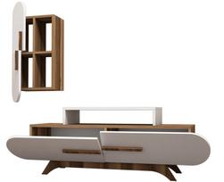 graikiniai riesutai - Kalune Design TV vienetas Rose S - Walnut, Baltas - 2 nuotrauka
