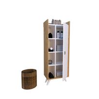 vonios spintele 140 cm - Aukšta vonios spintelė Kalune Design 835, šviesiai ruda/balta - 2 nuotrauka