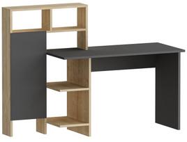Rašomasis stalas Kalune Design 550 (I), 111,8 cm, pilkas/šviesiai rudas