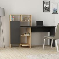 135 60 - Rašomasis stalas Kalune Design 550 (I), 111,8 cm, pilkas/šviesiai rudas - 3 nuotrauka