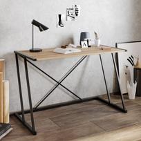 stalas 120 x 60 - Kalune Design Studijų stalas Anemon - Walnut, Juodas - 2 nuotrauka