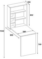rasomasis stalas 90 cm - Rašomasis stalas Kalune Design 550 (II), 154,2 cm, pilkas - 5 nuotrauka