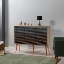 komoda 120 - Komoda Kalune Design 863 (VII), 120 cm, ąžuolo spalvos/mėlyna - 2 nuotrauka