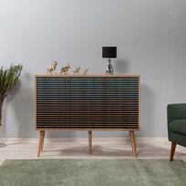 komoda 120 - Komoda Kalune Design 863 (VII), 120 cm, ąžuolo spalvos/mėlyna - 3 nuotrauka
