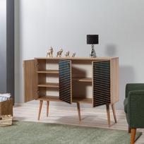 komoda 120 - Komoda Kalune Design 863 (VII), 120 cm, ąžuolo spalvos/mėlyna - 5 nuotrauka