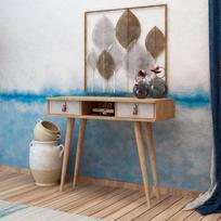 zurnalinis staliukas azuol - Šoninis staliukas Kalune Design Lawen, rudas/baltas - 4 nuotrauka