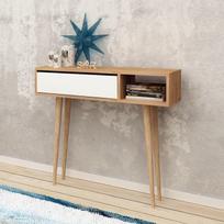 zurnalinis staliukas azuol - Šoninis staliukas Kalune Design Oseyo, rudas/baltas - 3 nuotrauka