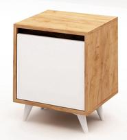 Naktinė spintelė Kalune Design Yeppuga, ruda/balta