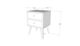 naktinis staliukas 35 x 35 - Naktinis staliukas Kalune Design Malmo, baltas/rudas - 5 nuotrauka