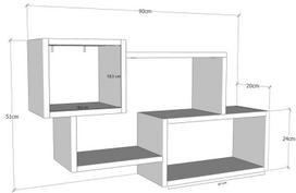graikiniai riesutai - Pakabinama lentyna Kalune Design Ayder, balta/ruda - 3 nuotrauka