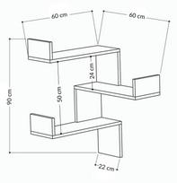 azuolo lentyna - Pakabinama lentyna Kalune Design Luksa, ruda - 3 nuotrauka