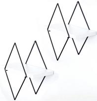 metalines lentynos pakabinamos - 2-jų lentynų komplektas Kalune Design WR057, baltas - 2 nuotrauka