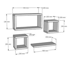 balta pakabinama lentyna - 4-jų lentynų komplektas Kalune Design Babi, baltas - 4 nuotrauka