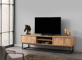 tv staliukas pusies - TV staliukas Kalune Design Belinda 180 cm, juodas/rudas - 4 nuotrauka