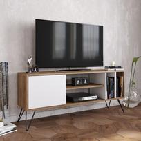 graikiniai riesutai - TV staliukas Kalune Design Mistico 140 cm, rudas/baltas - 3 nuotrauka