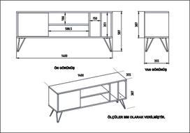 graikiniai riesutai - TV staliukas Kalune Design Mistico 140 cm, rudas/baltas - 5 nuotrauka