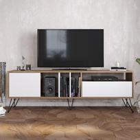 graikiniai riesutai - TV staliukas Kalune Design Mistico 180 cm, rudas/baltas - 4 nuotrauka