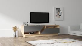 40 tv stovas - TV staliukas Kalune Design Yaprak, rudas/pilkas - 3 nuotrauka