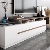 graikiniai riesutai - TV staliukas Kalune Design Pia, rudas/baltas - 4 nuotrauka