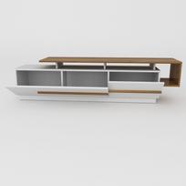 graikiniai riesutai - TV staliukas Kalune Design Pia, rudas/baltas - 5 nuotrauka