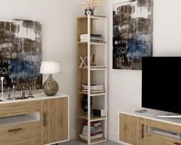knygos home - Lentyna Kalune Design Texas, ąžuolo spalvos/balta - 2 nuotrauka