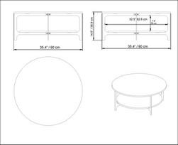 kavos staliukai aukso - Kavos staliukas Kalune Design 541, baltas/aukso spalvos - 4 nuotrauka