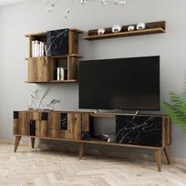 svetaines staliukas - Kalune Design TV vienetas Madrid - Juodas - 4 nuotrauka