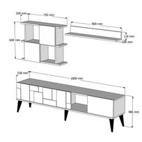 svetaines staliukas - Kalune Design TV vienetas Madrid - Juodas - 6 nuotrauka