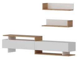 Kalune Design TV vienetas Ayaz - Baltas, Teak