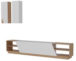 Kalune Design TV vienetas Zebra - Baltas, Teak