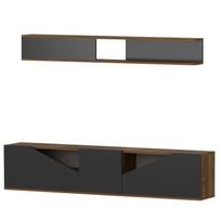 Kalune Design TV vienetas Taç - Walnut, Juodas
