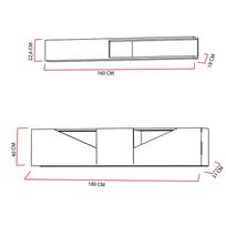 graikiniai riesutai - Kalune Design TV vienetas Taç - Walnut, Juodas - 5 nuotrauka