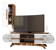 Kalune Design TV vienetas Defne - Walnut, Baltas