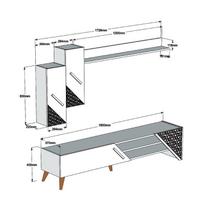 berilis - Kalune Design TV vienetas Beril - Walnut - 5 nuotrauka