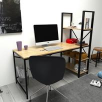 darbo azuolo stalas - Rašomasis stalas Kalune Design Centile, ąžuolo spalvos/juodas - 5 nuotrauka