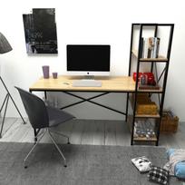 darbo azuolo stalas - Rašomasis stalas Kalune Design Centile, ąžuolo spalvos/juodas - 6 nuotrauka
