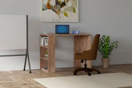 rasomasis stalas 90 cm - Kalune Design Puqa Design rašomasis stalas Cool, šviesiai rudas - 3 nuotrauka