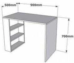 rasomasis stalas 90 cm - Kalune Design Puqa Design rašomasis stalas Cool, šviesiai rudas - 4 nuotrauka