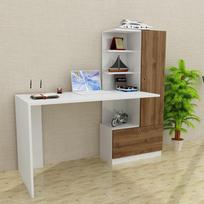 rasomasis darbo stalas - Kalune Design Studijų stalas Merinos - Baltas, Walnut - 2 nuotrauka