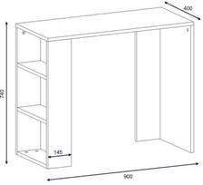 rasomasis darbo stalas - Kalune Design Studijų stalas Netenya - Baltas - 4 nuotrauka