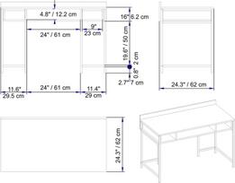 rasomieji stalai darbo stalai - Kalune Design Studijų stalas Tümata - Juodas - 4 nuotrauka